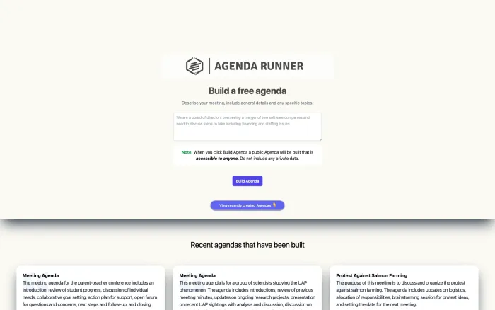 Agenda Runner