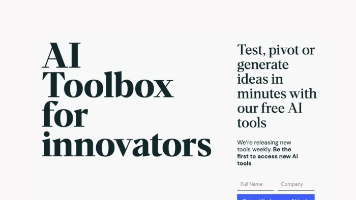 AI Toolbox for innovators