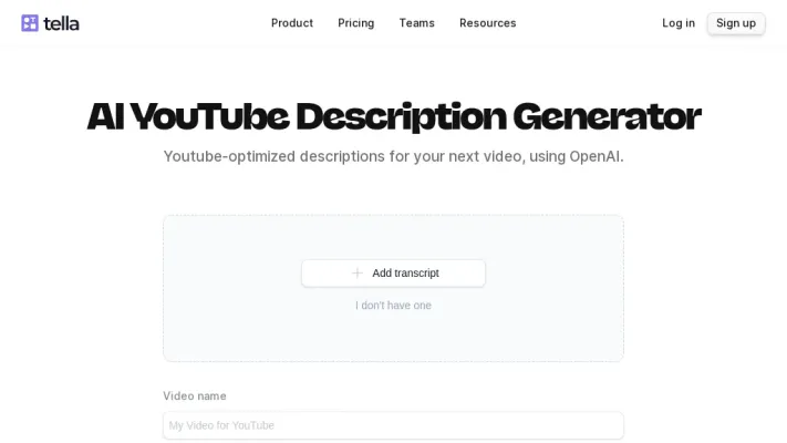 AI YouTube Description Generator