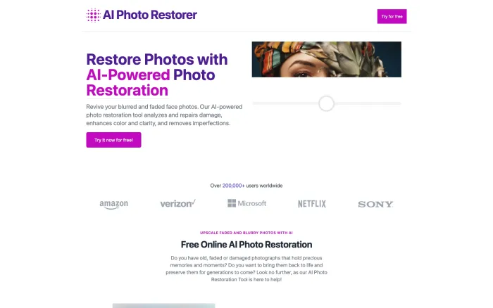 AI photo restorer