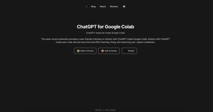 ChatGPT for Google Colab