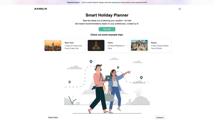 AMBLR – AI Travel Planner