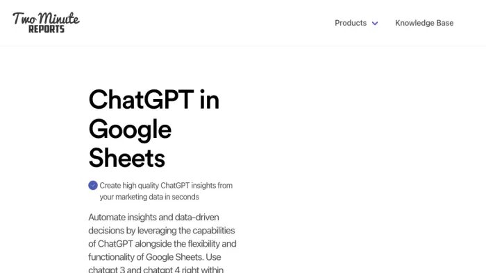 ChatGPT in Google Sheets