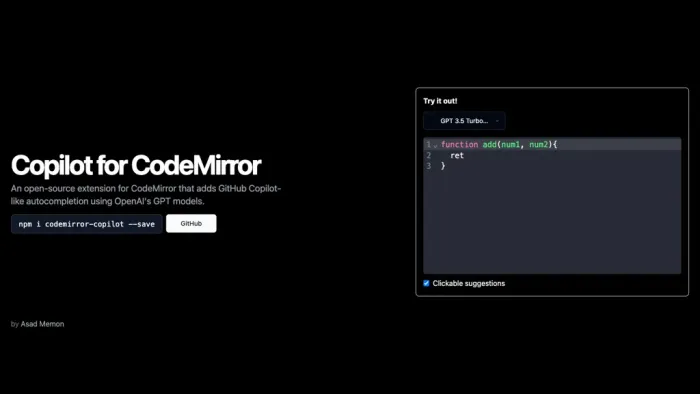 Copilot for CodeMirror