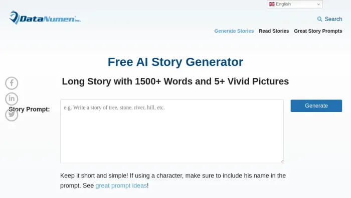 Datanumen - AI Story Generator