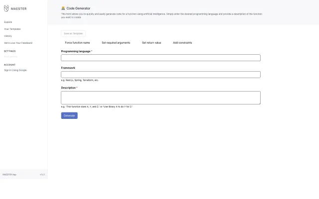 Maester code creator
