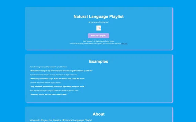 Natural Language Playlist
