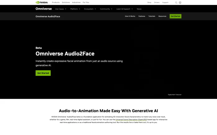 Omniverse Audio2Face