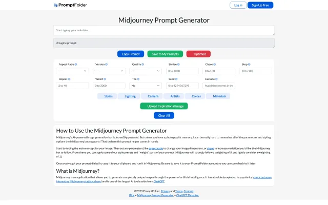 MidJourney Prompt Tool