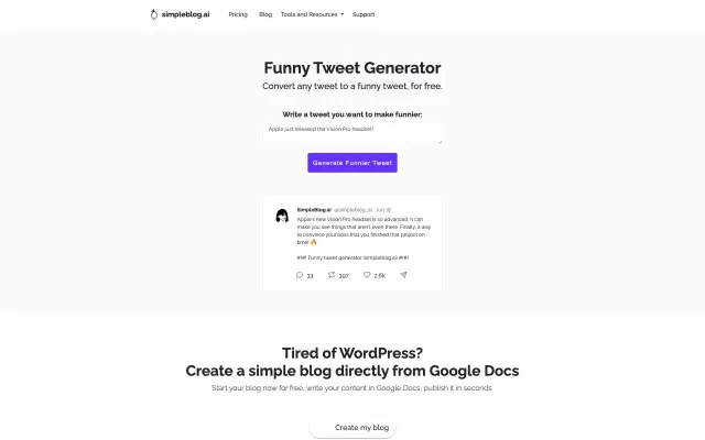Funny tweet generator
