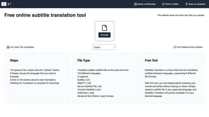 Subtitle Translation Tool