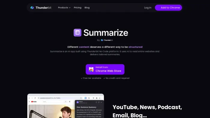 Summarize by Thunderbit