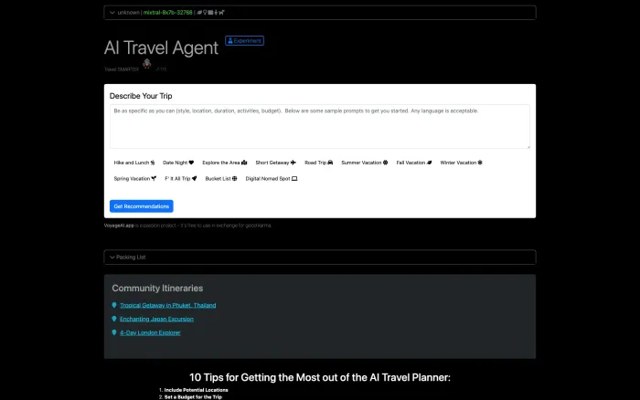 Travel Bug AI