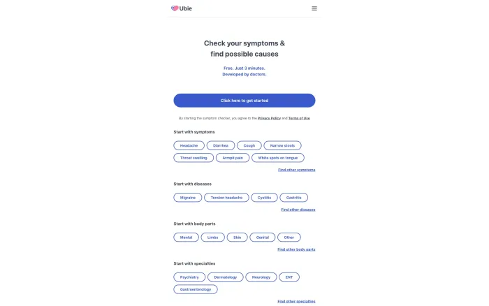 Ubie AI Symptom Checker
